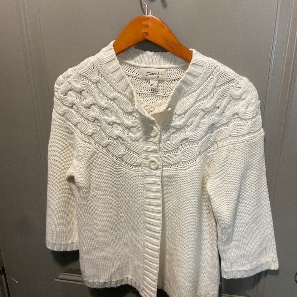 St John’s Bay Cardigan Off White SZ M